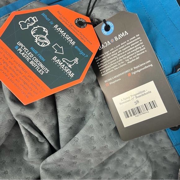 Baja Llama Board Short Floral Print A Spiny Proposition 17" Size 38 NWT - Picture 9 of 12